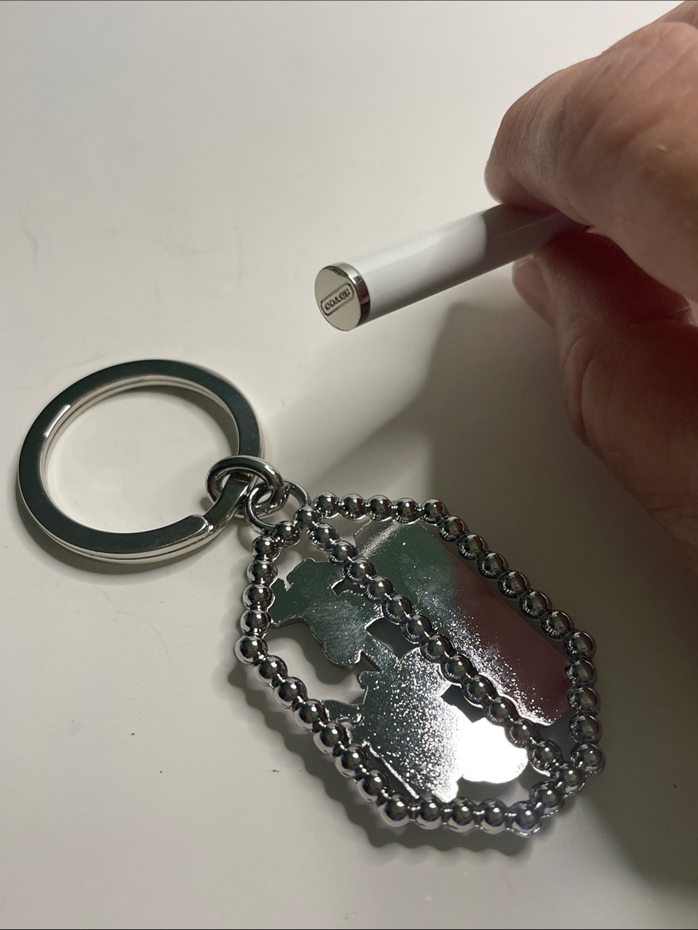 Coach Silver-tone Carriage Logo Keyring and Coach Pen - Picture 3 of 7